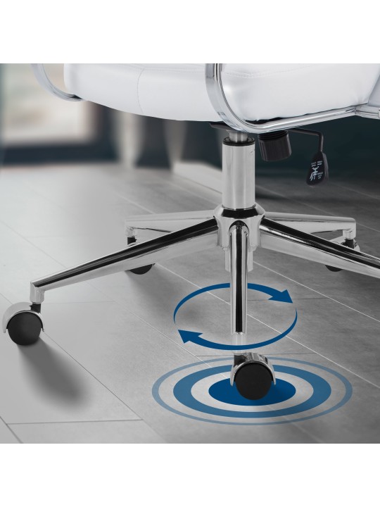 Silla de oficina Oakland polipiel, blanco