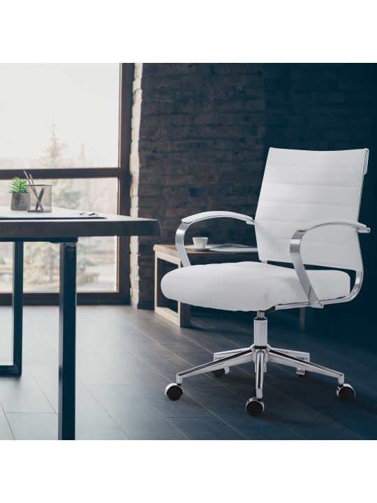 Silla de oficina Oakland polipiel, blanco