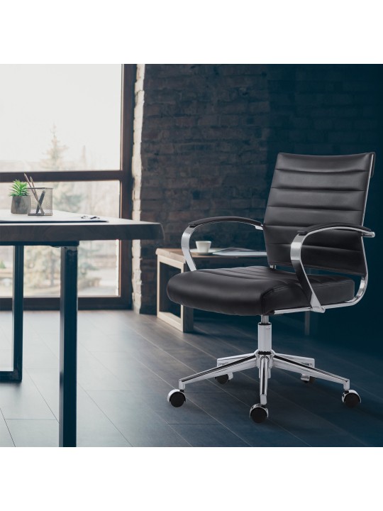 Silla de oficina Oakland polipiel, negro