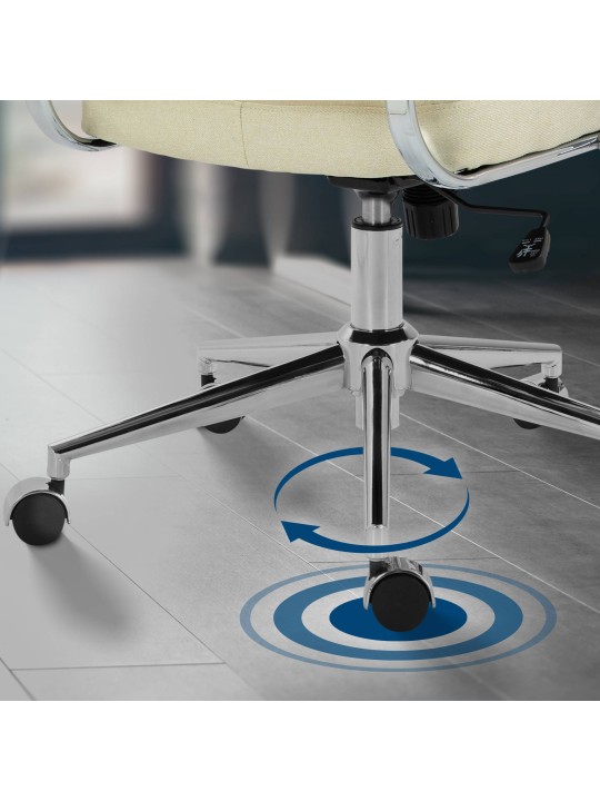 Silla de oficina Oakland tela, crema
