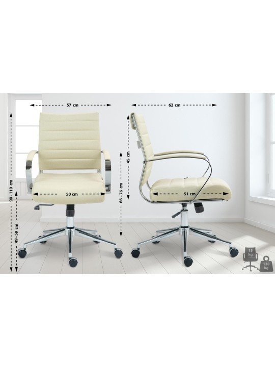 Silla de oficina Oakland tela, crema