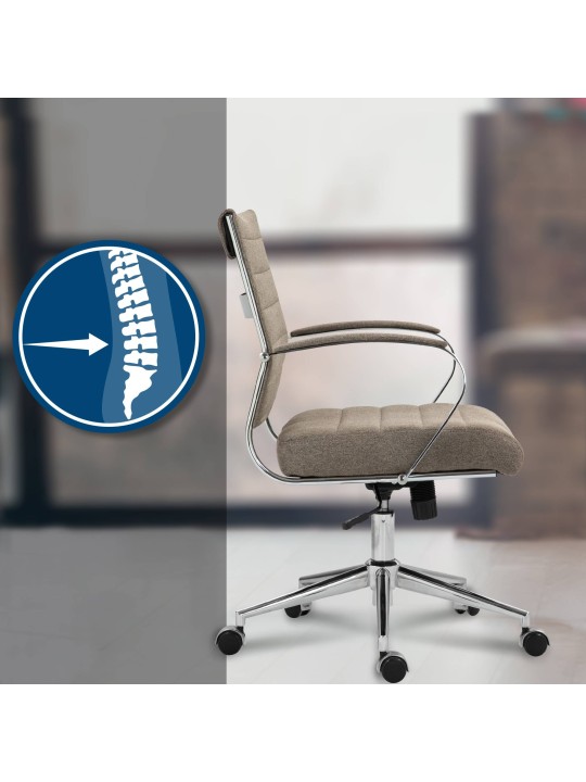 Silla de oficina Oakland tela, taupe