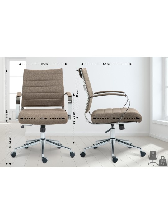 Silla de oficina Oakland tela, taupe