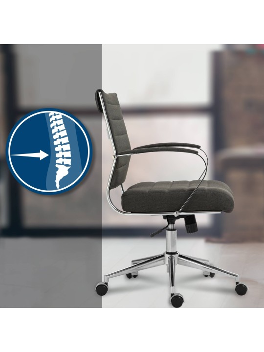 Silla de oficina Oakland tela, gris oscuro