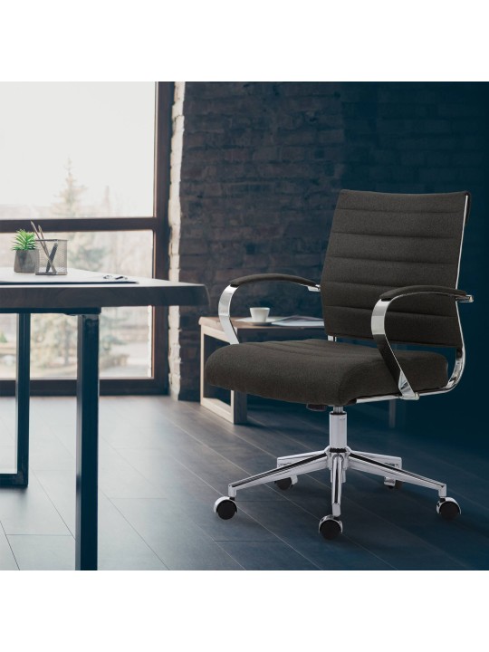 Silla de oficina Oakland tela, gris oscuro