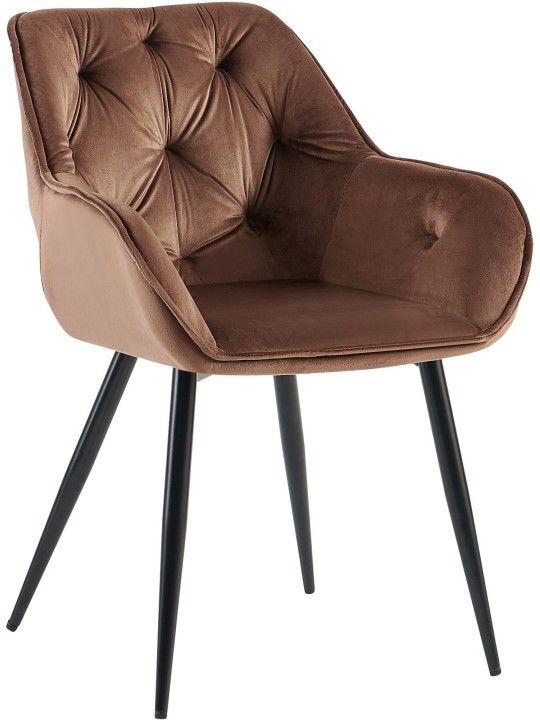 Silla de visita Cassis terciopelo, marrón