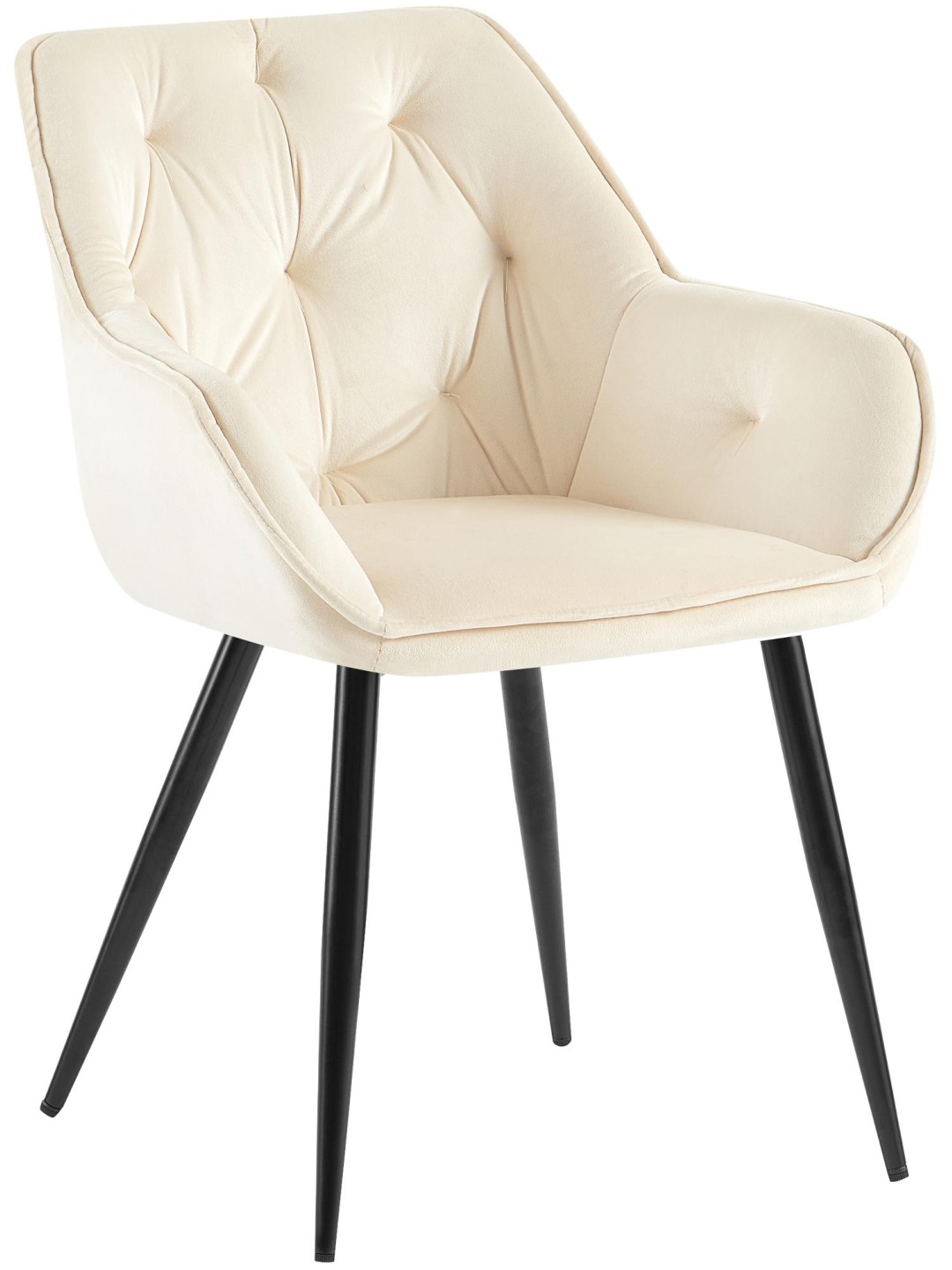 Silla de visita Cassis terciopelo, crema