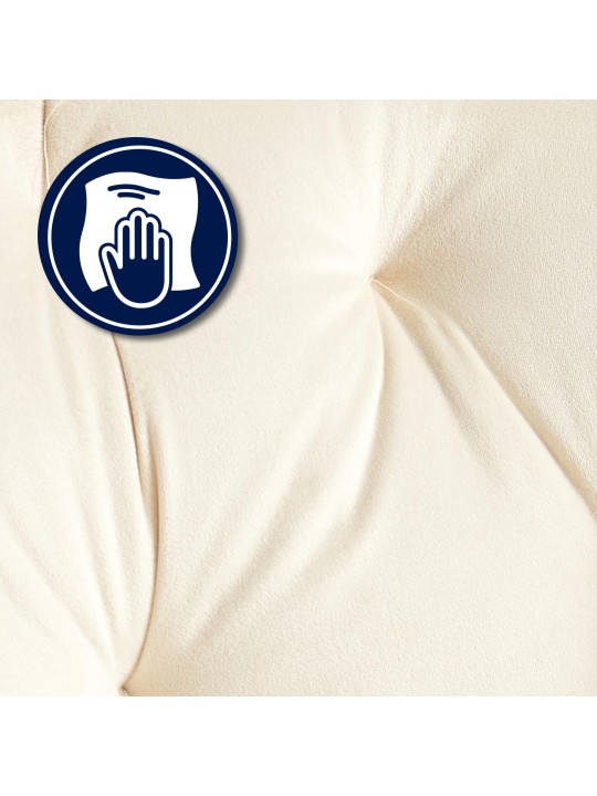 Silla de visita Cassis terciopelo, crema