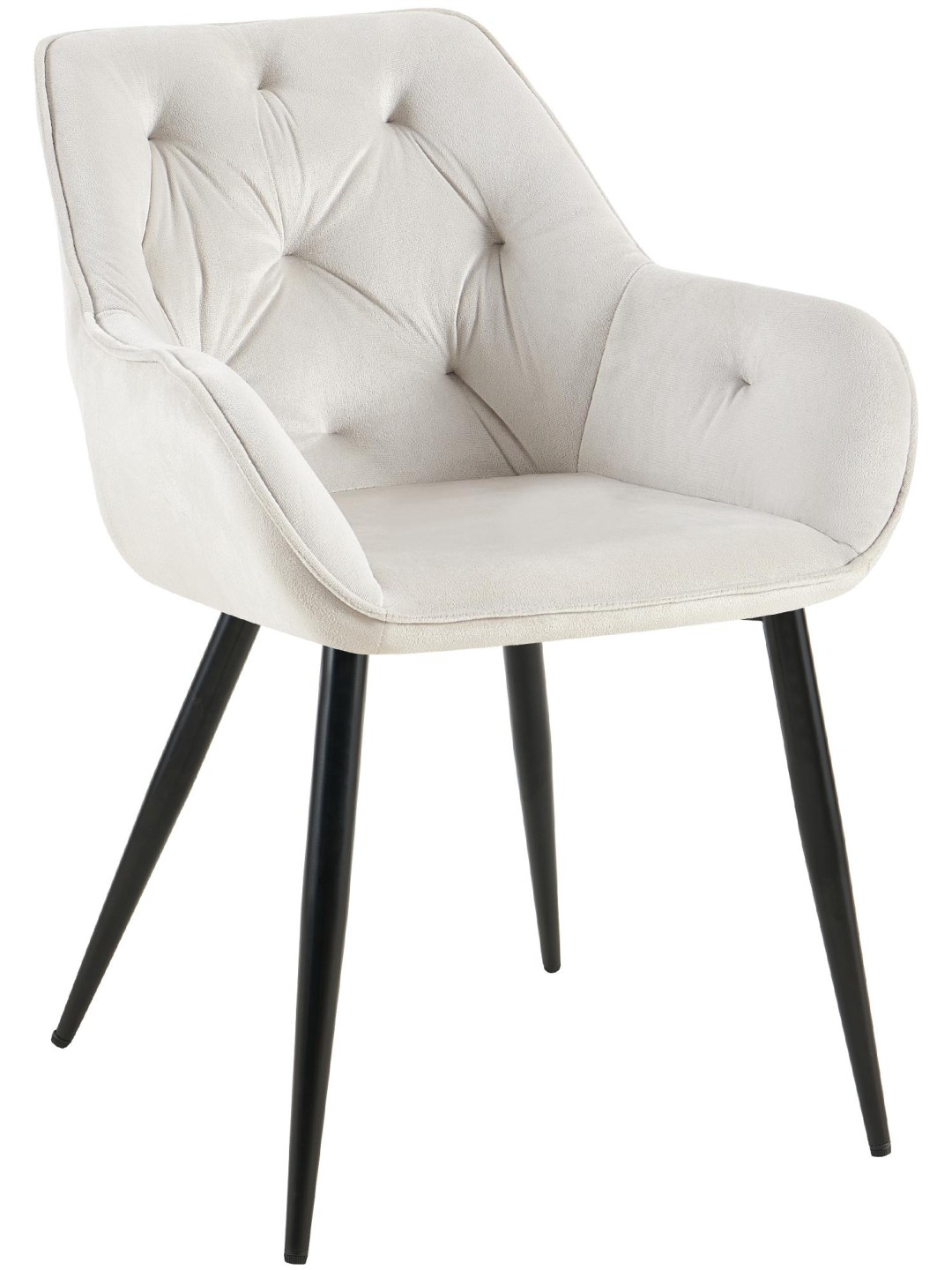 Silla de visita Cassis terciopelo, gris claro