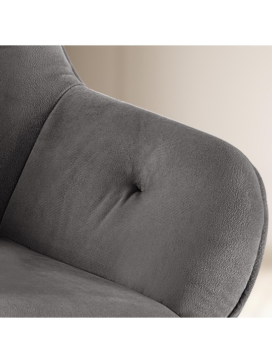 Silla de visita Cassis terciopelo, gris oscuro