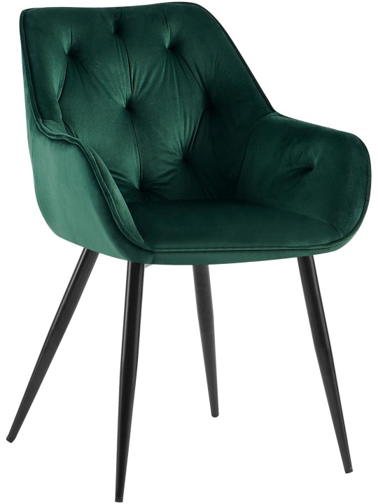 Silla de visita Cassis terciopelo, verde