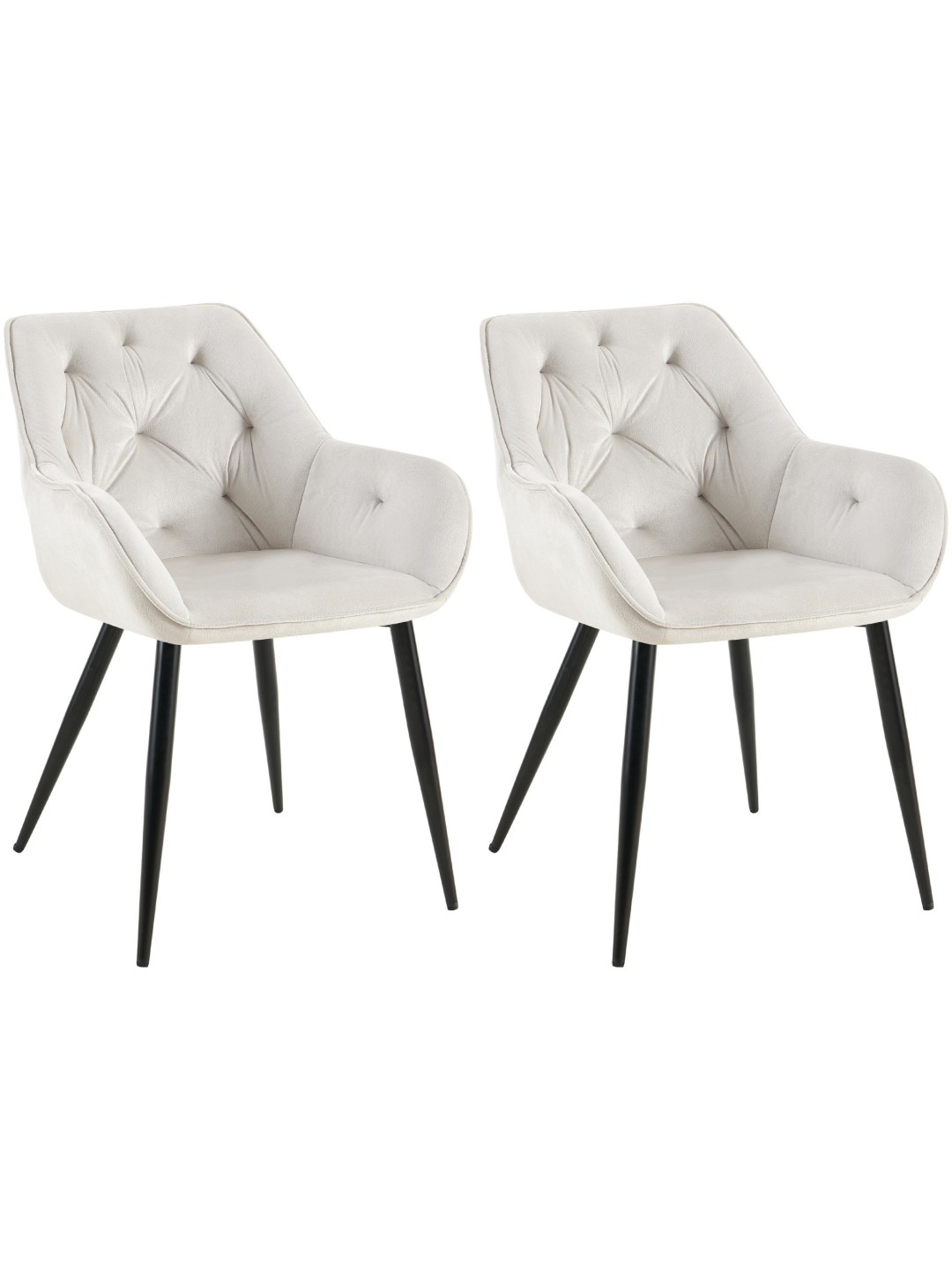 Juego de 2 sillas de comedor Cassis, gris claro