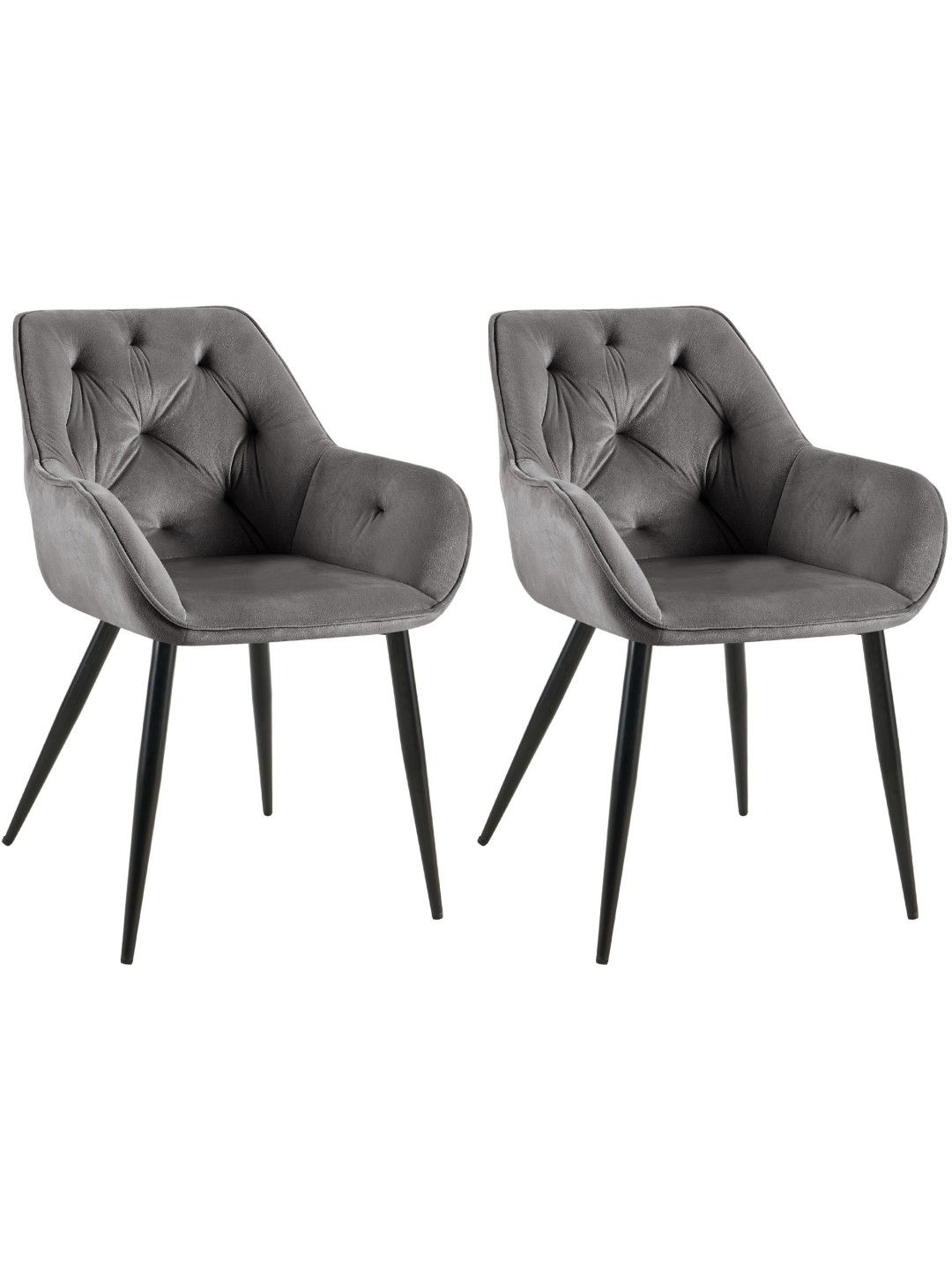 Juego de 2 sillas de comedor Cassis, gris oscuro