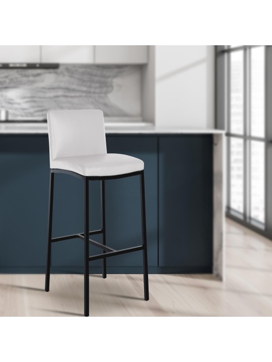 Taburete de bar Freeport piel sintética B, blanco