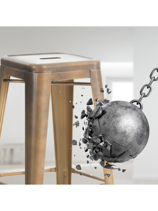 Juego de 4 taburetes de bar Joshua, oro