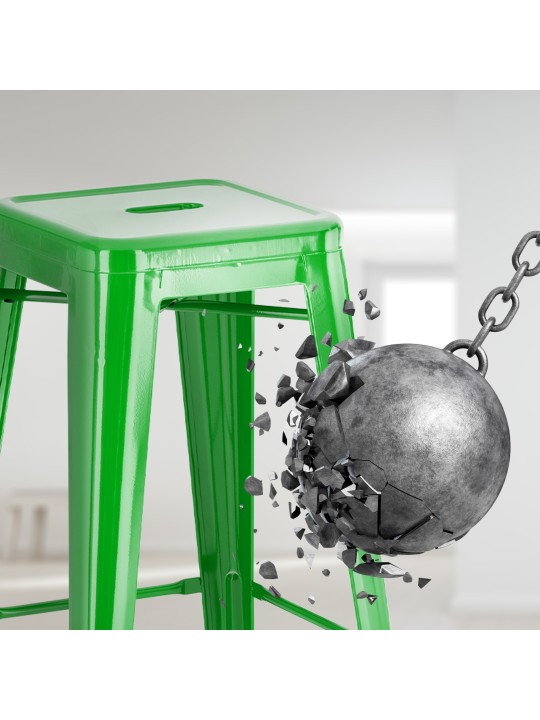 Juego de 4 taburetes de bar Joshua, verde