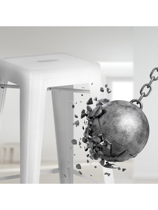 Juego de 4 taburetes de bar Joshua, blanco