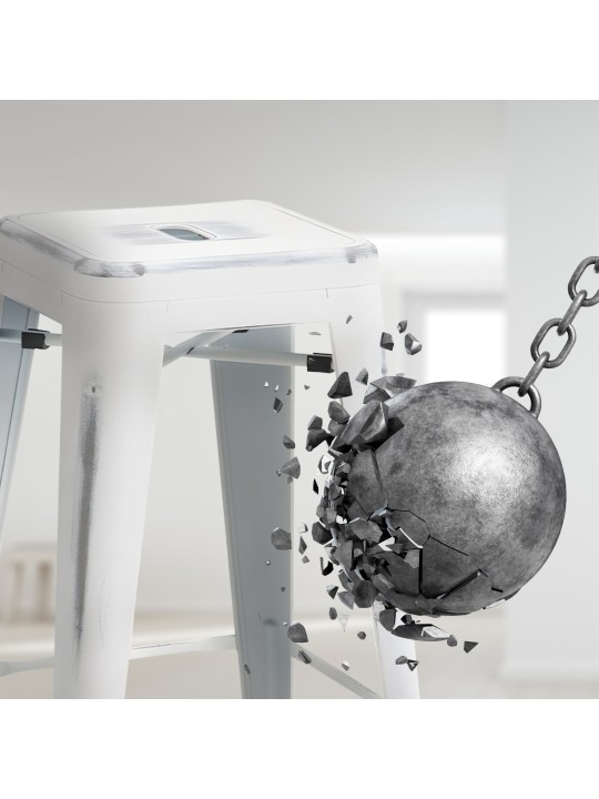 Juego de 4 taburetes de bar Joshua, blanco antiguo