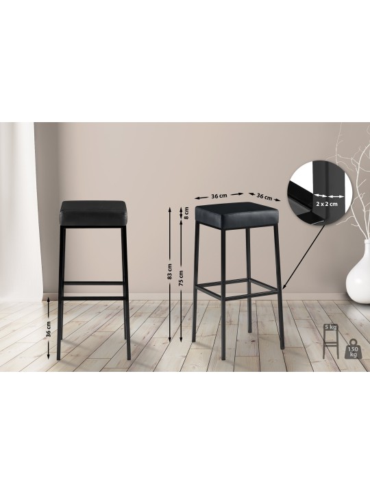 Taburete de bar Montreal B85, negro