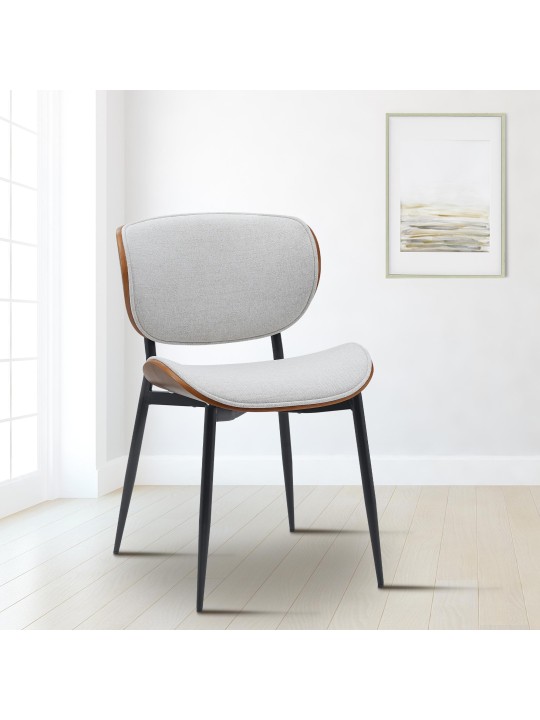 Silla de visita tela Enid, nogal/crema Silla de visita tela Enid, nogal/crema