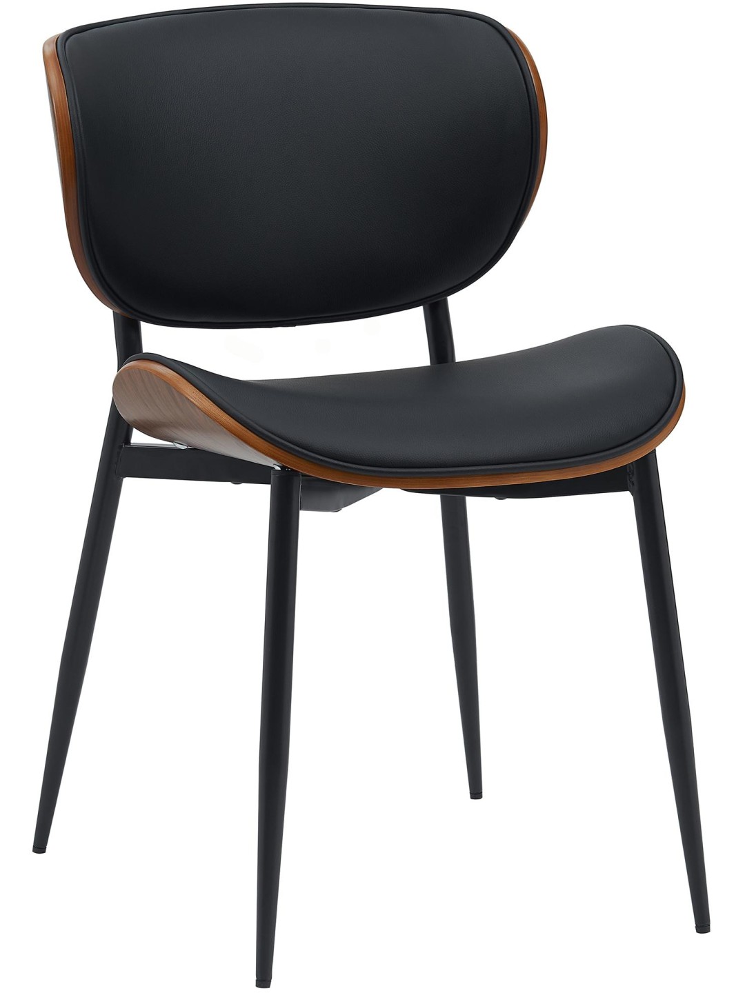 Silla de visita Enid símil piel, nogal/negro