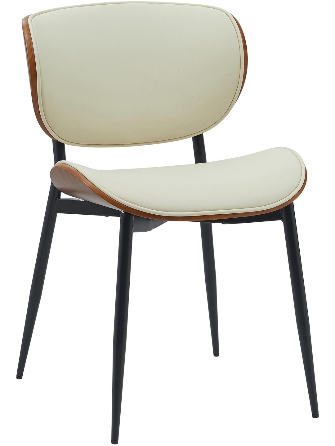 Silla de visita Enid símil piel, nogal/crema