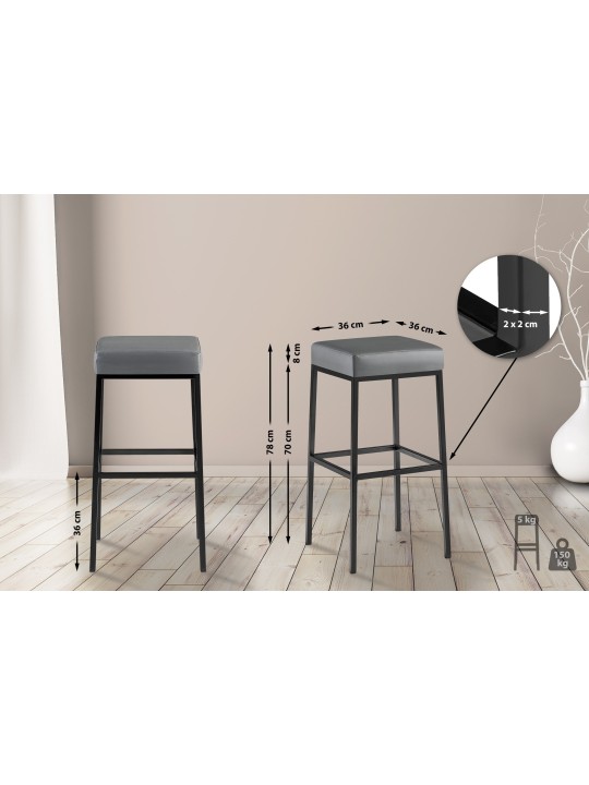 Taburete de bar Montreal B80, gris
