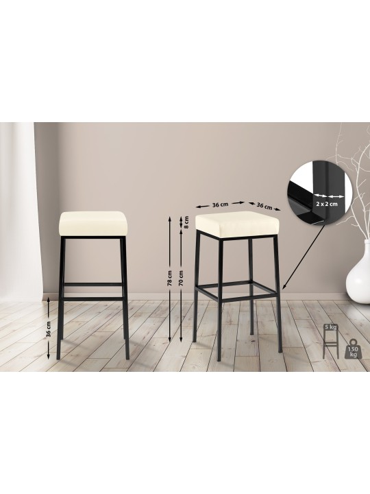 Taburete de bar Montreal B80, crema