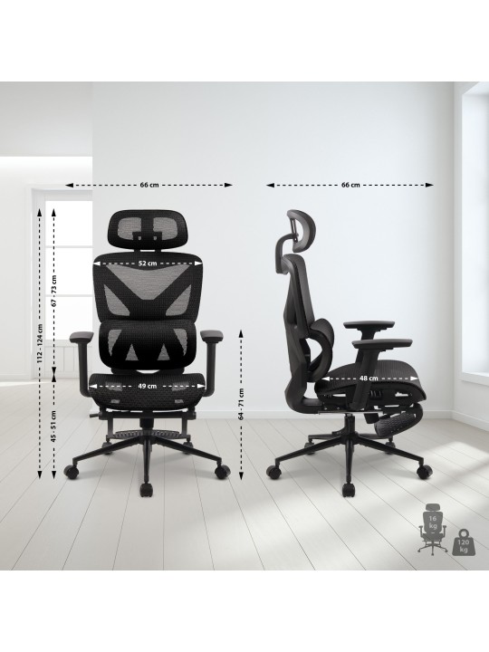 Silla de oficina Reston, negro/negro