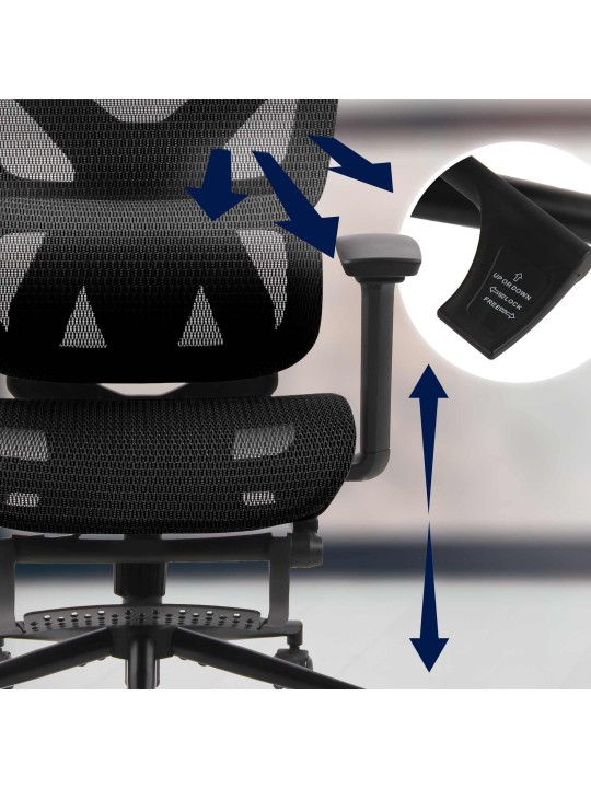 Silla de oficina Reston, negro/negro