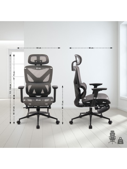 Silla de oficina Reston, negro/gris