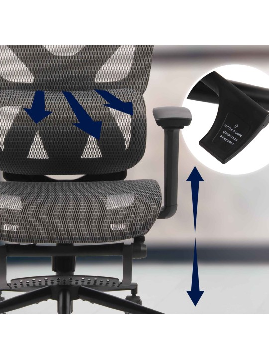 Silla de oficina Reston, negro/gris