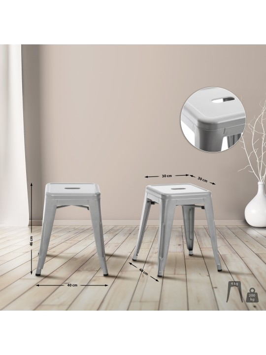 Taburete Armin, plata