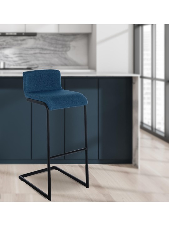 Taburete de bar Newport tela B, azul