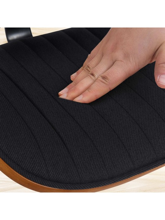 Taburete de bar Clawson tela, nogal/negro