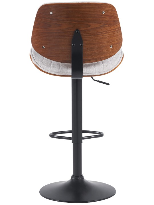 Taburete de bar Clawson tela, nogal/crema