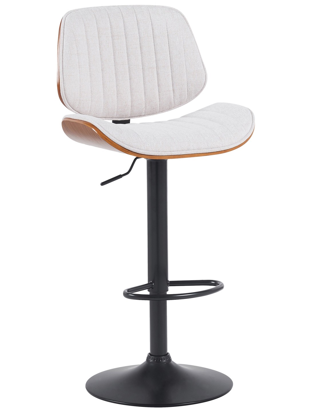 Taburete de bar Clawson tela, nogal/crema