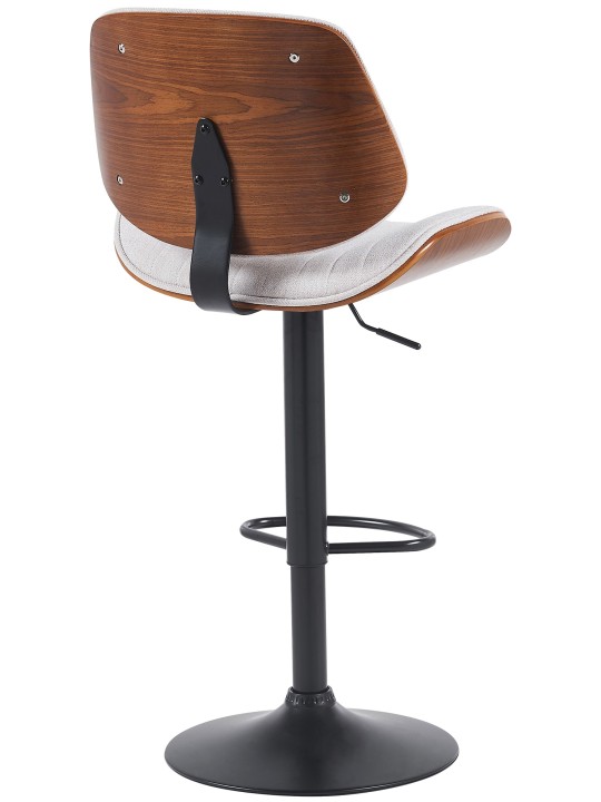 Taburete de bar Clawson tela, nogal/crema