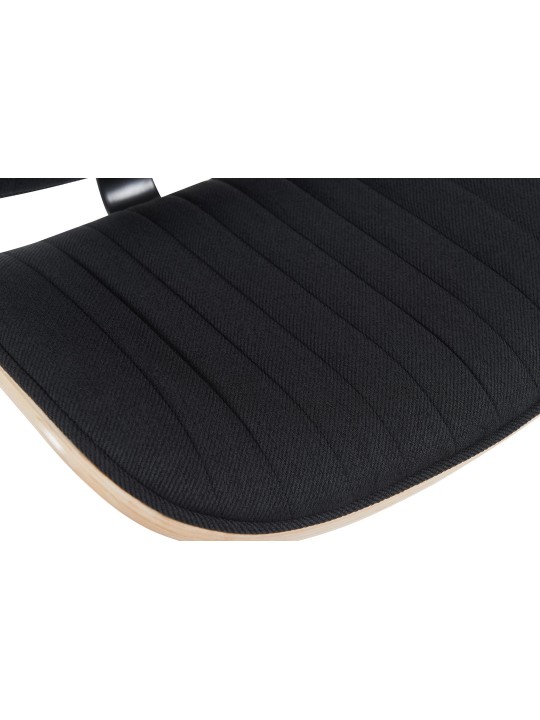 Taburete de bar Clawson tela cromo, natural/negro