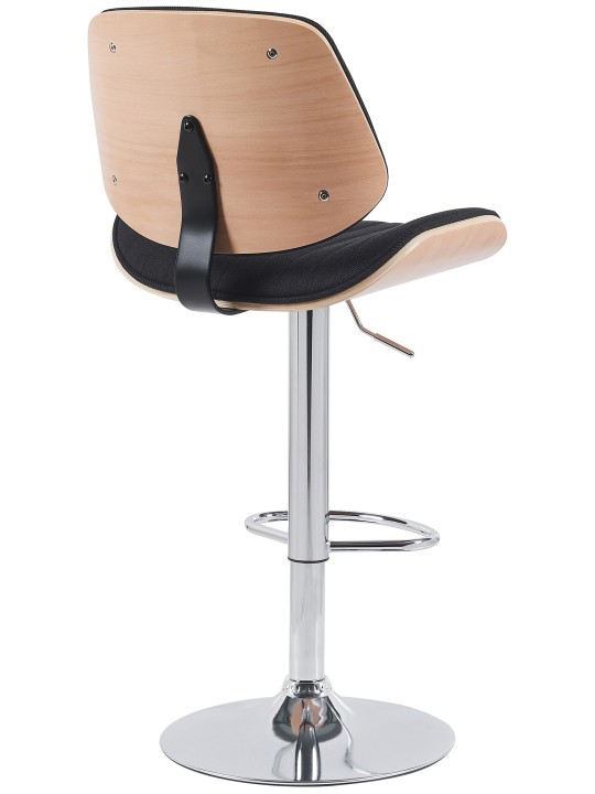 Taburete de bar Clawson tela cromo, natural/negro