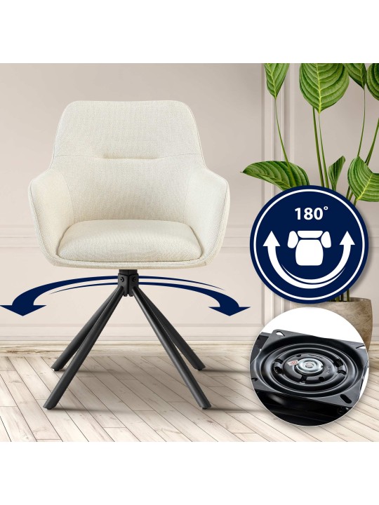 Silla Tipton tela, crema Silla Tipton tela, crema