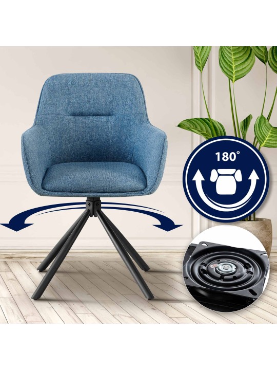 Silla Tipton tela, azul Silla Tipton tela, azul