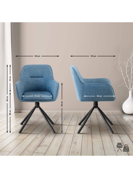 Silla Tipton tela, azul Silla Tipton tela, azul