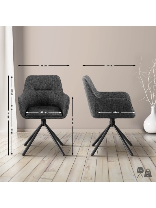 Silla Tipton tela, gris oscuro Silla Tipton tela, gris oscuro