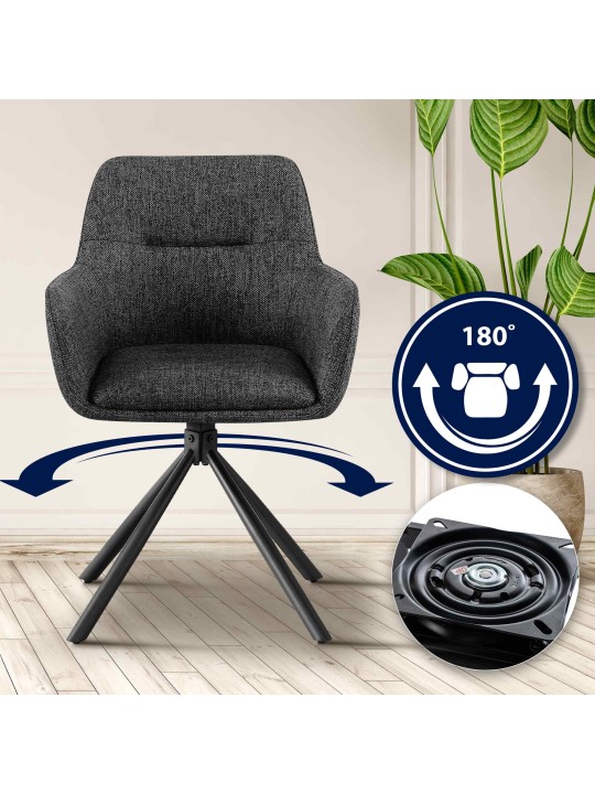 Silla Tipton tela, gris oscuro Silla Tipton tela, gris oscuro