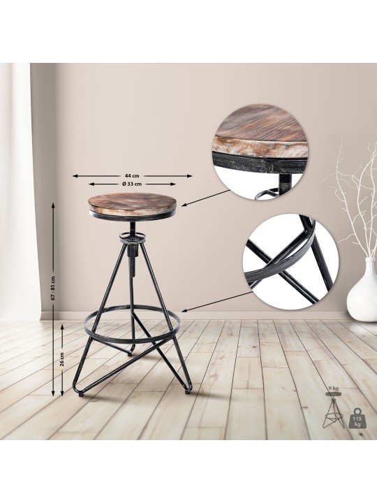 Taburete de bar Karla, plata