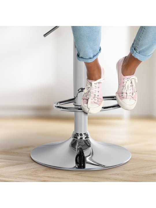 Taburete de bar Olinda terciopelo cromado, gris oscuro Taburete de bar Olinda terciopelo cromado, gris oscuro