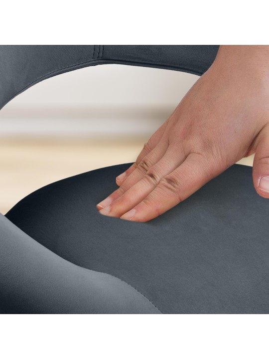 Taburete de bar Olinda terciopelo cromado, gris oscuro Taburete de bar Olinda terciopelo cromado, gris oscuro