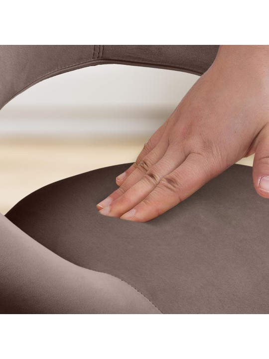 Taburete de bar Olinda terciopelo cromado, marrón