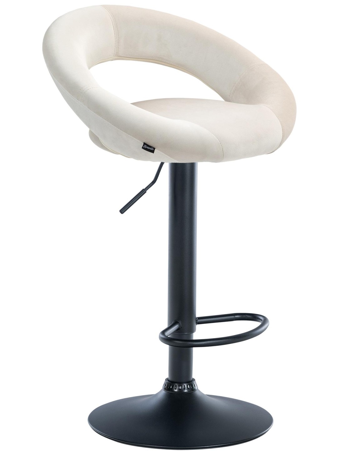 Taburete de bar Olinda terciopelo, crema